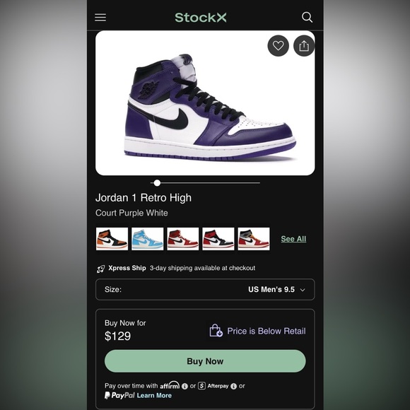 Jordan 1 Retro High Court Purple White - Picture 8 of 8